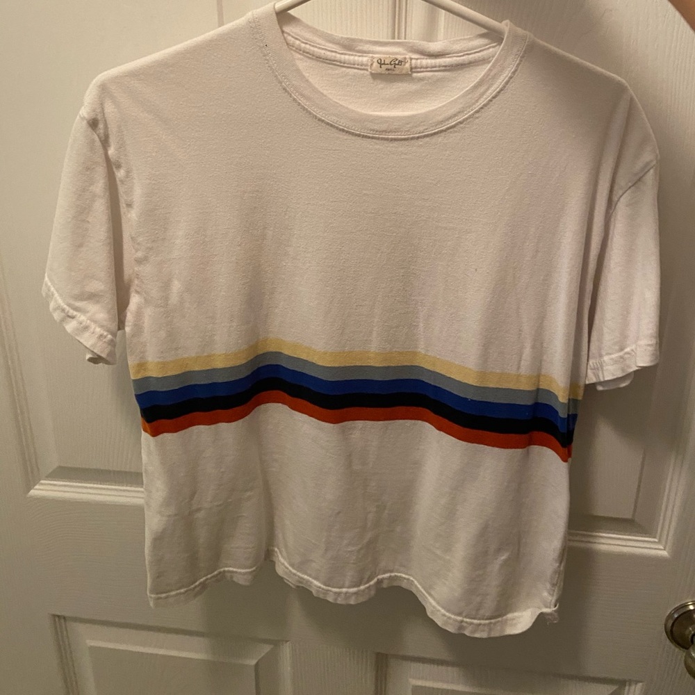 John Galt cropped striped T-shirt